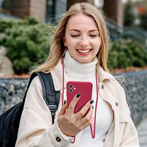 UEEBAI Crossbody Lanyard Phone Case for iPhone SE 2022/7/8/SE 2020, Silicone Cover with Adjustable Necklace Strap, Shockproof - Peach by UEEBAI - Image 7