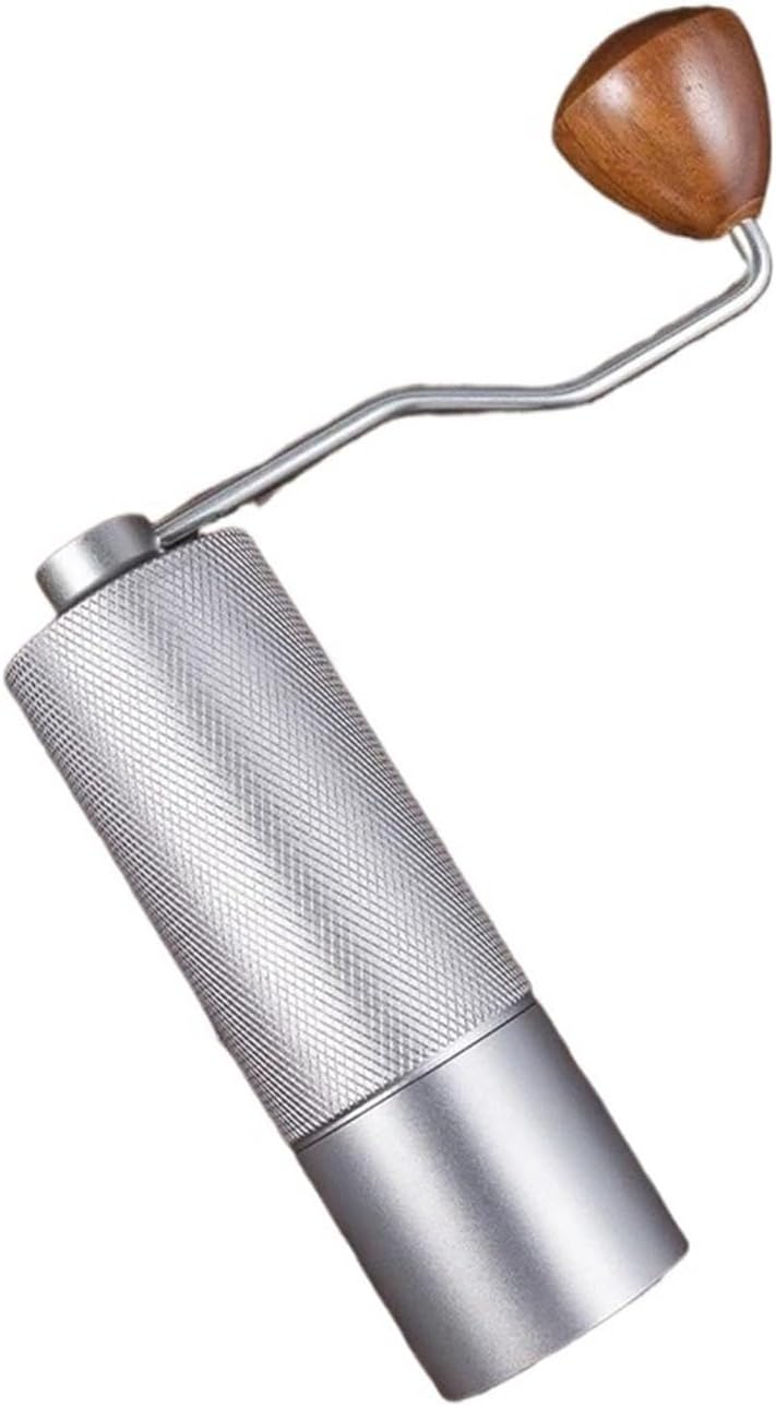 Adjustable Coffee Bean Grinder Manual Coffee Grinder Stainless Steel Core Lengthened Handle Double Bearing(Red 7 teeth core)