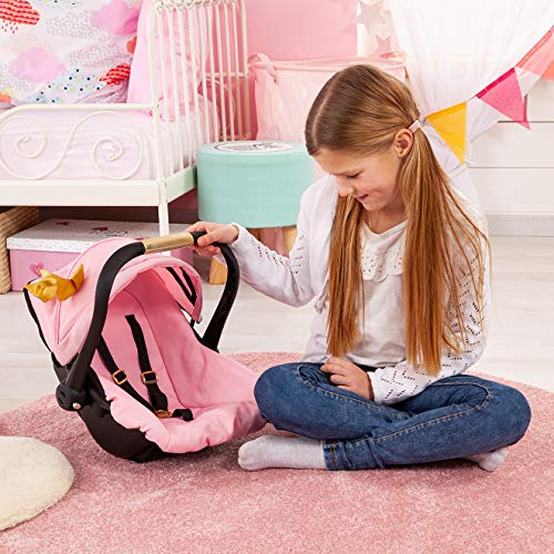 Bayer Design 67990AA Puppen-Autositz EasyGo, Puppenzubehör, passend zu Vario-Puppenwagen, mit Abdeckung, rosa, Gold mit… – Bild 7