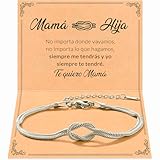 SOFIA FERRER Pulsera Mamá de Acero Inoxidable con Tarjeta Dedicatoria para Dia de la Madre, Caja Lista para Entregar, Ideas de Regalos Para Madres, Elegante, Emotivo (Hija, 2)
