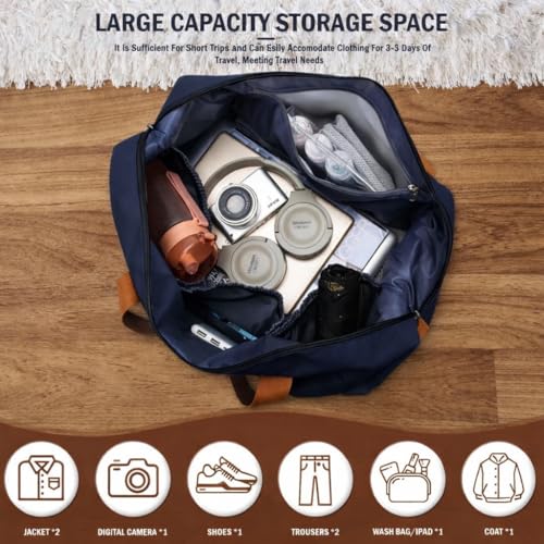 Image of CAVALO - Be Unique Duffle Cum Tote Bag Weekender /Overnight Bags for Women and Men, for Travel, Sports, Gym Bag, Waterproof with Shoe and Wet Clothes Compartments (Navy Blue)