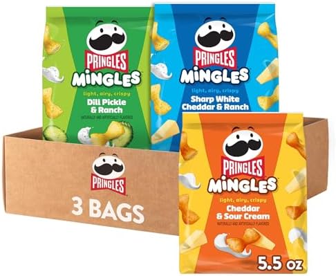 Pringles Mingles Puffed Snacks, Variety Pack, Cheese Puffs, Salty Snacks (3 Bags)