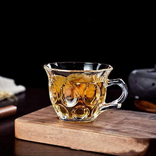 Image of Premium Glass Tea & Coffee Cups Set of 6, 200 ML Transparent Glass Mug with Handle for Coffee,Green Tea, Hot & Cold Beverages, Stylish Clear Drinking Cups for Home Kitchen Cafe (CTZ - 23)