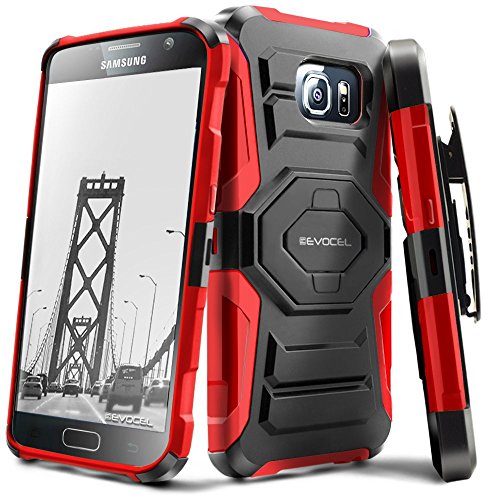 Galaxy S7 Case, Evocel [New Generation Series] Belt Clip Holster, Kickstand, & Dual Layer for Samsung Galaxy S7 (SM-G930), Red (EVO-SAMS7-XX03)
