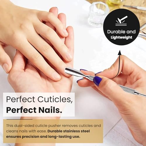 image for Cuticle Pusher Dual Sided - Sharp Edge Spoon Shaped Double Ended Cutic