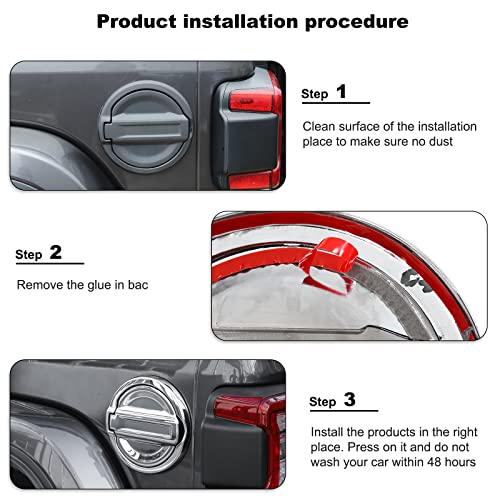 Fuel Filler Door Gas Tank Cap Cover Trim Stickers Decoration Exterior Accessories For Jeep Wrangler Jl Jlu 2018-2022,Chrome #TOP3