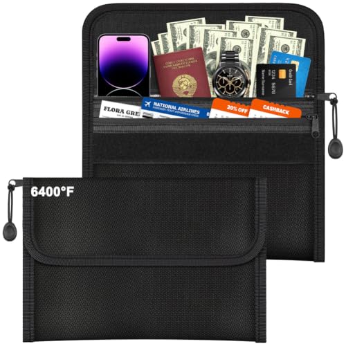 NUTKIT 2PCS Pochette Anti Feu, 22.5 x 15cm Porte Documents Ignifuge éTanche