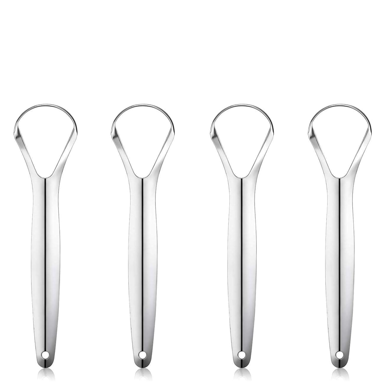Stainless Steel Tongue Scraper (pack of 4) | Rust-proof metal tongue cleaner for adults. Wide-head ergonomic design minimizes gag reflex for long-lasting fresh breath.-image-37