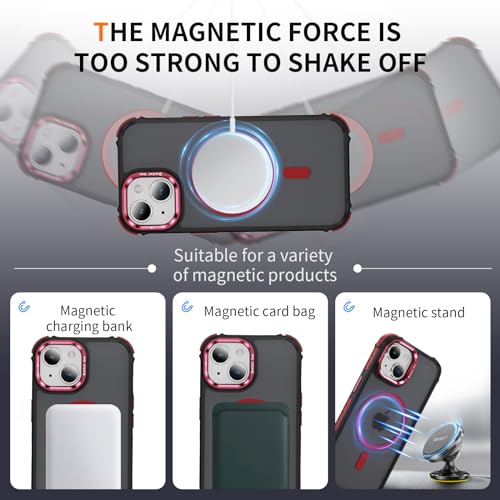 Coque magnétique pour iPhone 15 Plus avec béquille pour protéger des chutes
