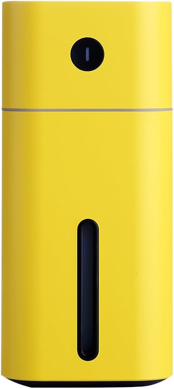 Mini USB Humidifier, Small Personal Humidifier with 7-Colors Light, Two Spray Mist, Auto Shut-Off, Super Quiet, Portable Desktop Humidifier for Travel Office Car Baby Bedroom (180ml Yellow)