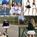 XNMAYA Women Pleated Tennis Skirt High Waisted Golf Athletic Skort Mini Skirts with Shorts Pockets Workout Running Apparel Purple Small