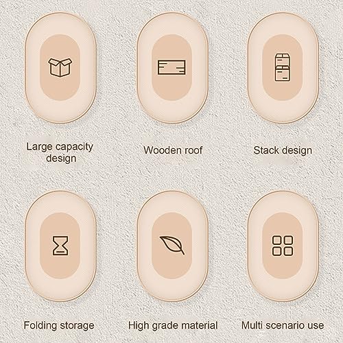 Fockety Collapsible Storage Bins with Wood Lid, Folding Camping Plastic Storage Box - Image 2