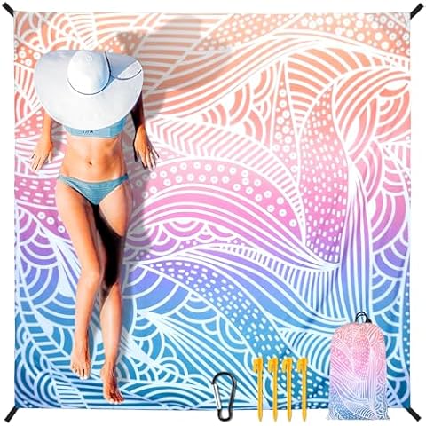 AISPARKY Beach Blanket Waterproof Sandproof Quick Drying Beach Mat Extra Large Outdoor Picnic Blanket for Travel Camping Hiking Cover