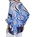 Qunsia Women's Chiffon Scarve Shawls Wraps Floral Poncho Bikini Cover up Tops (Z-4296, One Size)