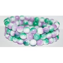 100 pcs Round Pressed Glass Beads Druck, 48023 48023, Glass, Czech Republic, Size 10 mm 0.39 in