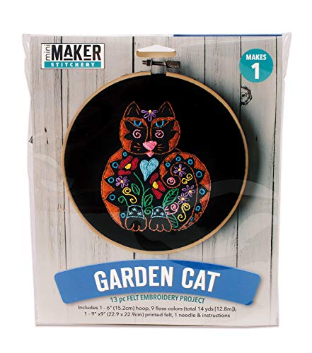 Leisure Arts Mini Maker Felt Embroidery Kit, Black
