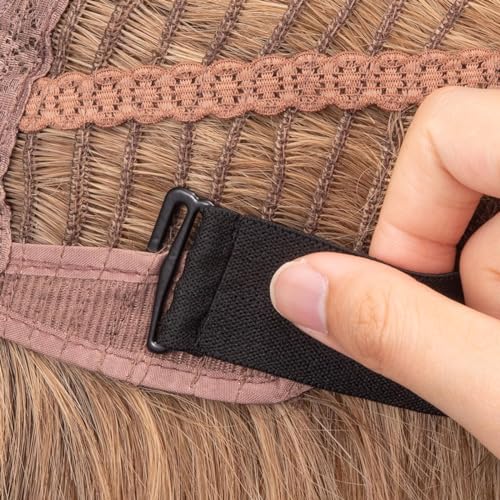 Noverlife 2PCS Adjustable Elastic Band for Wigs, Non-Slip Removable Wig Band with Buckles, Black Grip Wig Strap Silicone Strips for Glueless Wig Cap Making, Wig Accessories Keeping Wig in Place