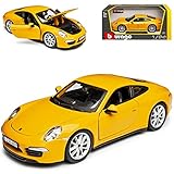 bburago porsche 911 gt3 rs Fahrzeug ist ca 19 cm lang Porsche 911 991 Carrera S Coupe Gelb Ab 2011 1/24 Bburago Modell Auto mit individiuellem Wunschkennzeichen
