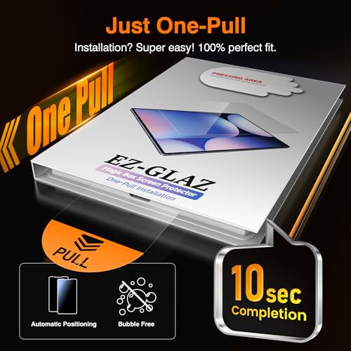 Image of EZ-GLAZ-2 Pack for Galaxy Tab A11 Plus / A9 Plus (11 Inch) Screen Protector, Military-Grade Shatterproof, 9H+ Tempered Glass with Installation Box, Anti-Scratch, Apple Pencil Compatible, HD Clarity, Bubble Free