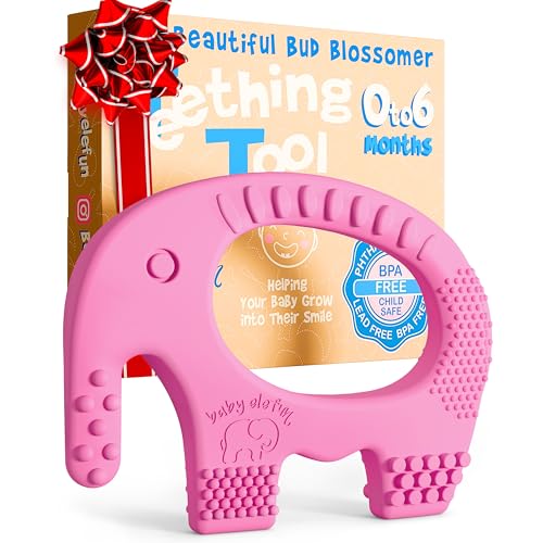 Image of Baby Elefun Baby Teething Toys 5X Pain Relief Zero Delay 0-6 Months Pink
