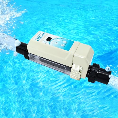 Cellule Electrolyseur Piscine Au Sel - Appareil De Désinfection Eau Salée, Surveillance Temp/Salinité, pour Piscines ≤85m³ 8g/h