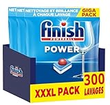 Finish Power Pastilles Lave Vaisselle   Nettoyage et brillance à chaque lavage   lot de 3 x 100 tablettes