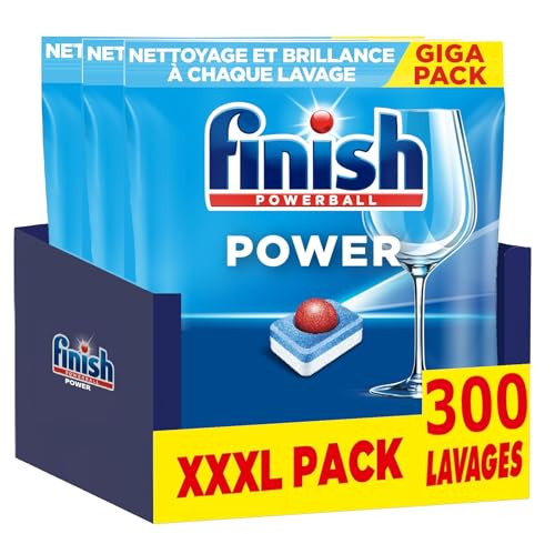Finish Power Pastilles Lave Vaisselle - Nettoyage et brillance à chaque lavage - lot de 3 x 100 tablettes