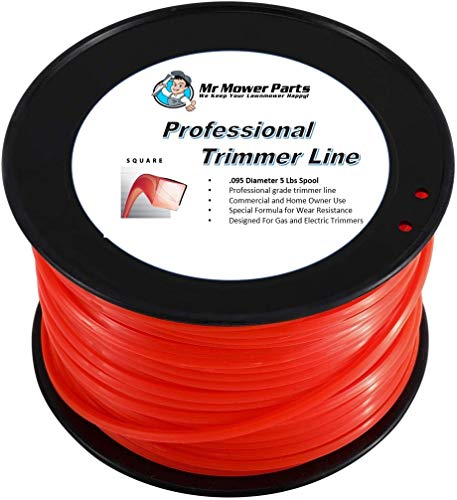 Mr Mower Parts Heavy Duty Professional Red Square Trimmerfaden .095 1,4 kg Spule Cover