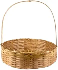 Cesta Redonda de Bambu Fraldeira e Café da Manhã Prática para Pais e Amantes do Café(15cm)