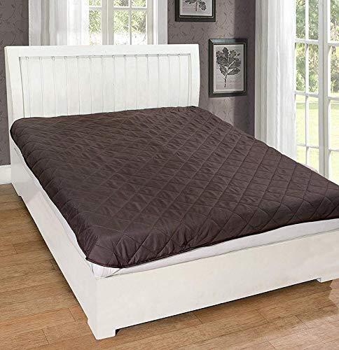 Rajasthan Crafts Cotton Quilted 100% Water Proof and Dust Proof Quilted Mattress Guard Protector - 78 X 36 Inches, Single Bed Size, Brown Colored-image-46