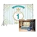 Produktbild Cassisy 1,5x1m Vinyl 1.Geburtstag Fotohintergrund Alles Gute zum Geburtstag Prince Crown Blue Stripes Wallpaper Fotoleinwand Hintergrund für Fotoshoot Fotostudio Requisiten Party Baby Photo Booth