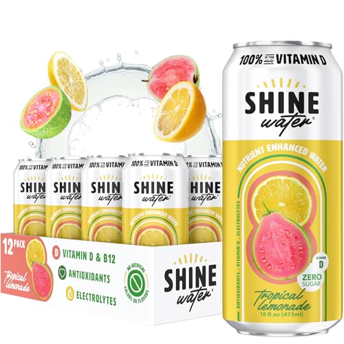 ShineWater Tropical Lemonade Vitamin D Flavored Hydration Drinks 12-Pack