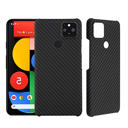 YTF-carbon for Google Pixel 5 Carbon Fiber case,Anti-Fall Ultra Thin Grip Scratch Resistant Aramid Carbon Fiber Shell for Pixel 5 (2020) Phone case -Matte Black