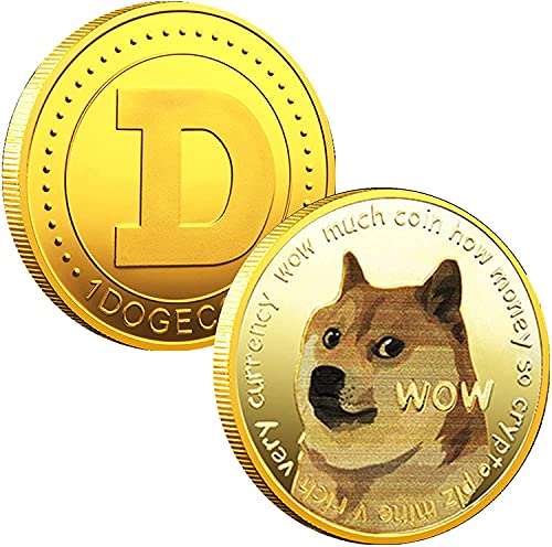 1oz Gold Dogecoin Commemorative Coin Gold Plated Doge Coin 2021 Limited Edition Collectible Coin with Protective Case