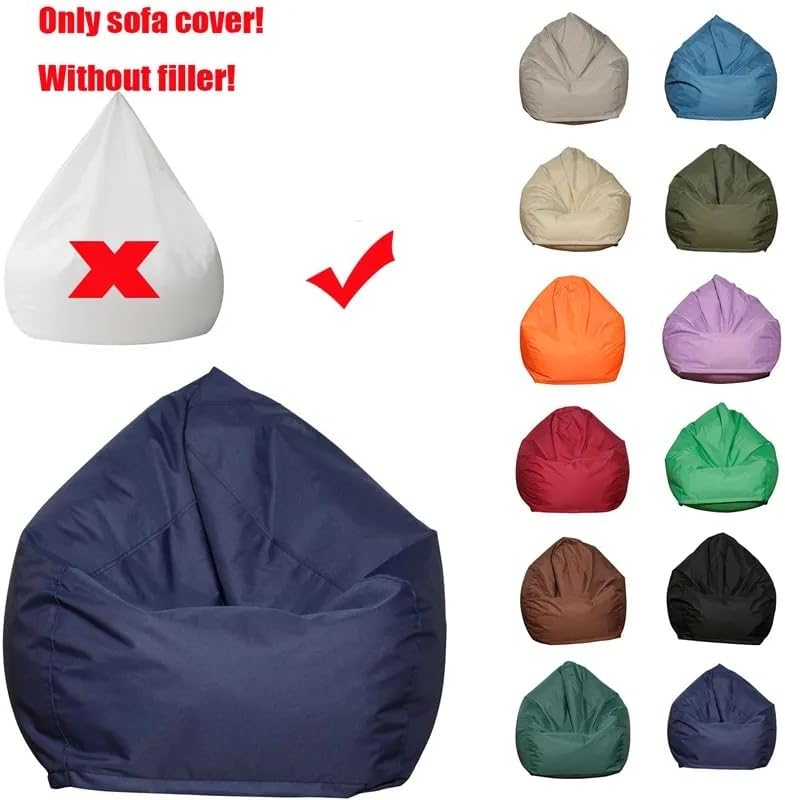 Miniatura 5 de Koolouispoper Lazy BeanBag - Sillas individuales para sofá sin relleno, color sólido, impermeable, Oxford, puf, puff puff para sofá tatami (XL, 39.4