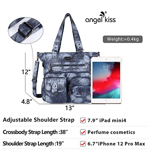 Image of Angelkiss Purses Handbags for Women PU Tote Satchel Bags for Women Pockets Shoulder Bags | PU