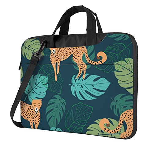 Sacoche bandoulière ordinateur portable 13 14 15.6 pouces motif léopard