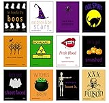 The Gags 12 Halloween Wine Bottle Labels or Can Labels Scary Spooky Funny 4 x 5 Inch Funny Easy to Use