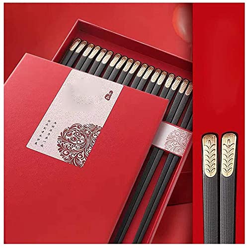 Ensemble de 10 Paires de Baguettes créatives en Alliage, Baguettes japonaises antidérapantes, adaptées aux familles, aux hôtels, à la Vaisselle Asiatique(Color:A)