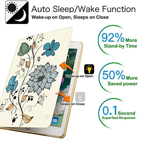 Image of DuraSafe Cases for iPad PRO 11 Inch 1st Generation 2018 A1980 A1934 MTXN2HN /A MTXP2HN /A MTXR2HN /A MTXQ2HN /A MTXT2HN /A Ultra Slim Printed Smart PU Leather Flip Folio Book Cover - Watercolor Flowers