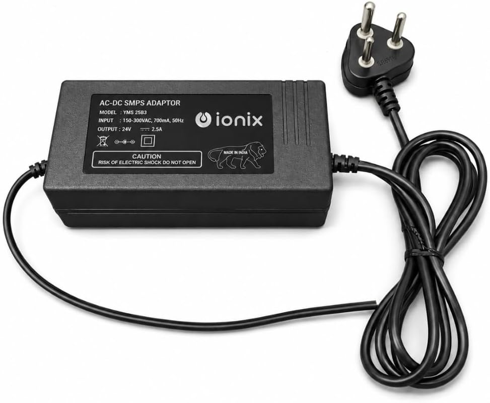 IONIX 24v Power Supply Adapter for Water Purifier,Spare Parts Adapter 24V 2.5A Spectra SMPS, Universal Type Use in All Type RO/UV/UF Water Purifier (Black)