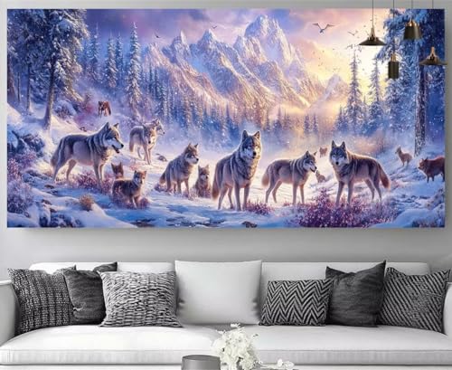 Loup Forêt Broderie Diamant XXL pour Retrouver le Calme et la Sérénité