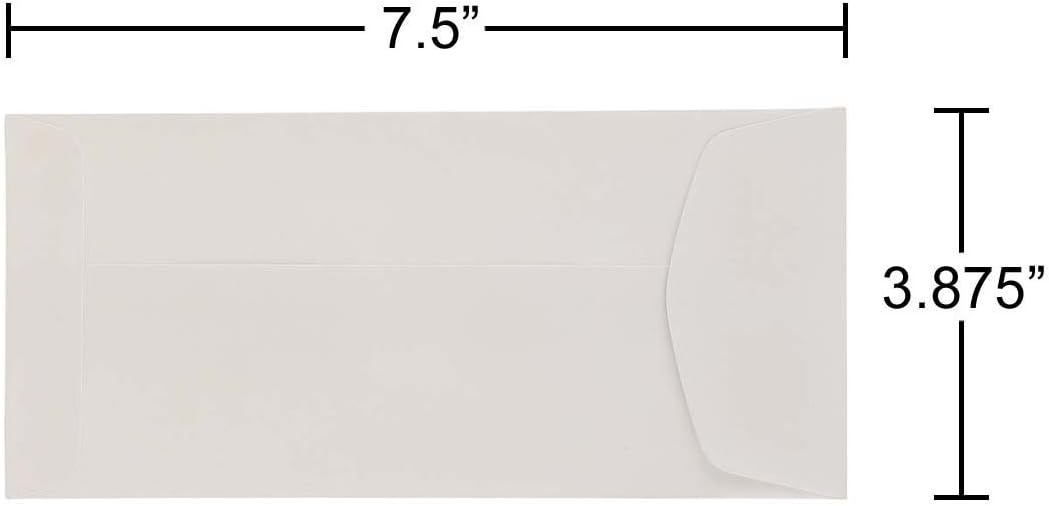 JAM PAPER Monarch Policy 8 Glove Envelopes - 3 7/8 x 7 1/2 - White - Bulk 1000/Carton