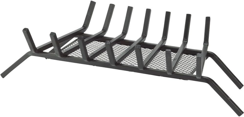 Home Impressions 30 in. Steel Fireplace Grate with Ember Screen - 1 Each