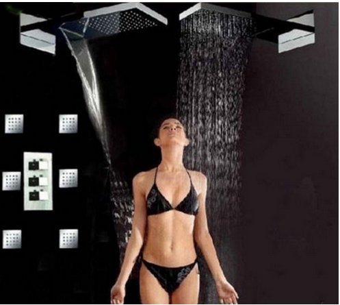 Douche thermostatique effet pluie et massage corporel pour le spa