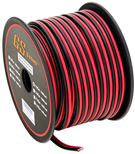 Gs Power 16 Gauge Stranded Copper Clad Aluminum 100Ft Red / 100Ft Black Bonded Zip Cord Wire For 12 Volt Automotive Harness Car Audio Hookup Amplifier Led Light Wiring #TOP3