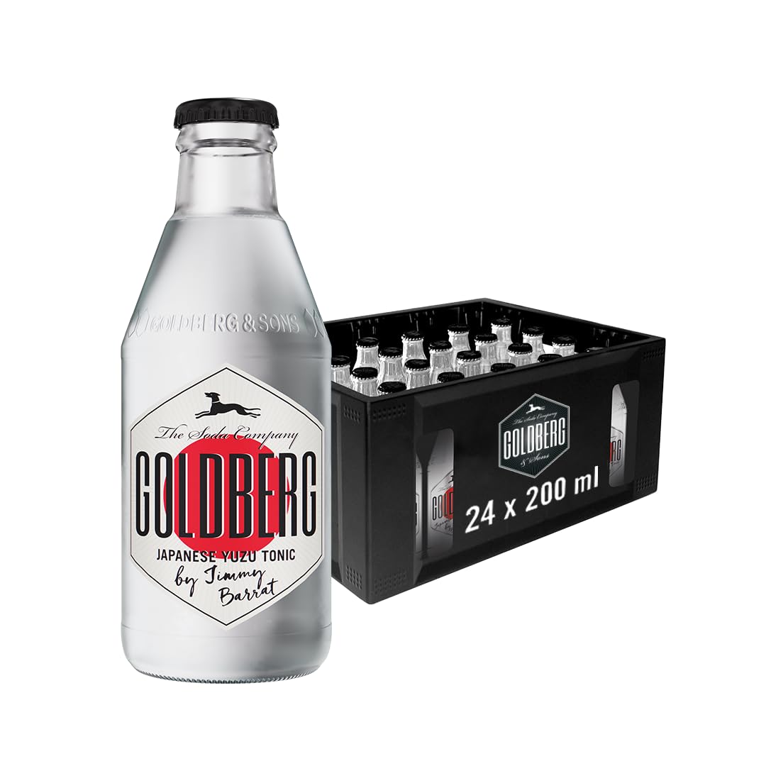 GOLDBERG Japanese Yuzu Tonic – 24 x 0,2 l Glasflaschen in Mehrwegkiste – Mit exotischer Yuzu-Note – Perfekt für kreative Longdrinks, moderne Cocktails & Aperitifs