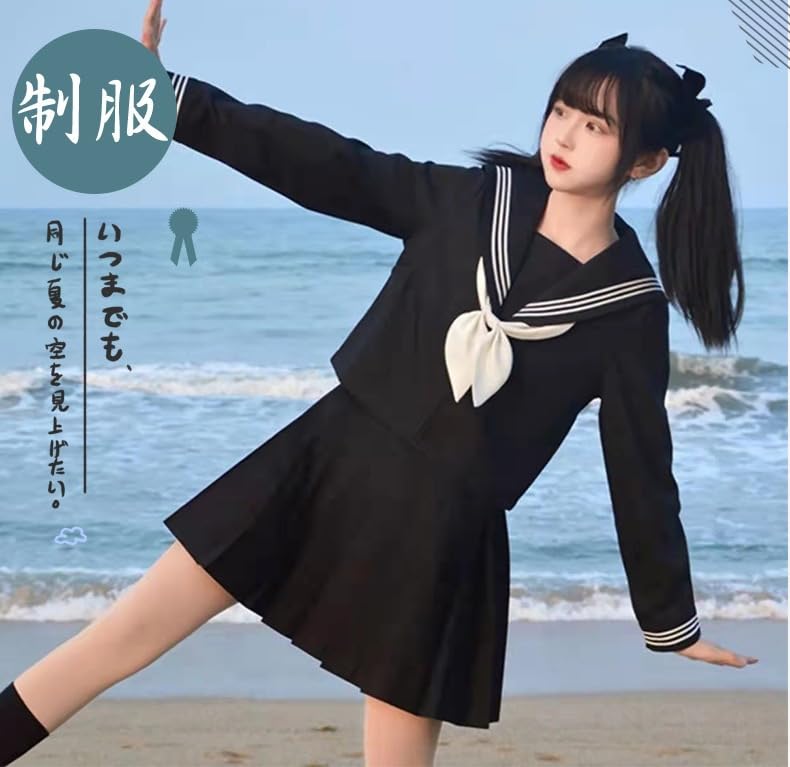 可愛い♡コスプレ用衣装夏服セーラー服上下セット本物制服ギャルプリーツスカート 71t-OUaSquL._UY350_.jpg