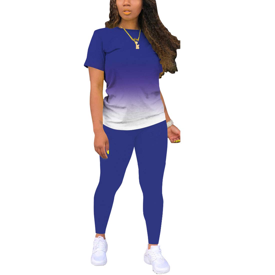 NimsrucBiker Short Sets Women 2 Piece Outfits Summer Short Sleeve Jogger Tracksuit