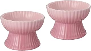 POPETPOP 2 Peças Tigela De Cerâmica Para Animais De Estimação Tigelas De Cerâmica Para Gatos Tigela De Cerâmica Para Cachorros Arco Tigela De Arroz Cerâmica Rosa O Gato